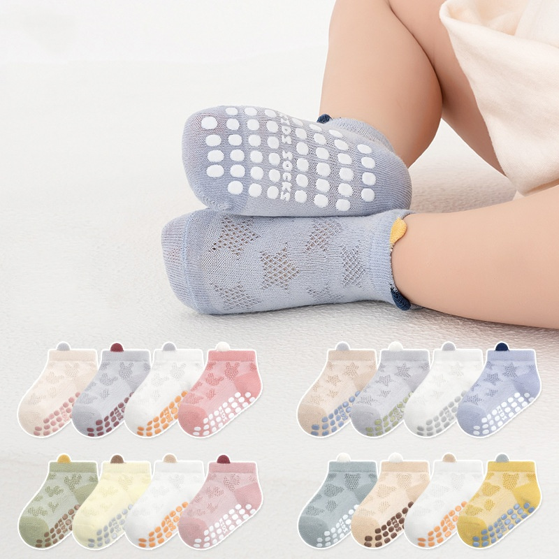 Unisex Baby Socks Non Slip - 4Pairs/lot Children's Boy Girl Socks Anti